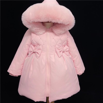Baby Girls Puff Coat Fur Trim Hood "MYD403 Pink"