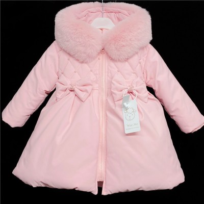 Baby Girls Puff Coat Fur Trim Hood "MYD403 Pink"