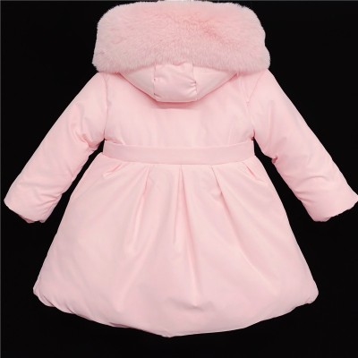 Baby Girls Puff Coat Fur Trim Hood "MYD403 Pink"