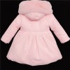Baby Girls Puff Coat Fur Trim Hood "MYD403 Pink"