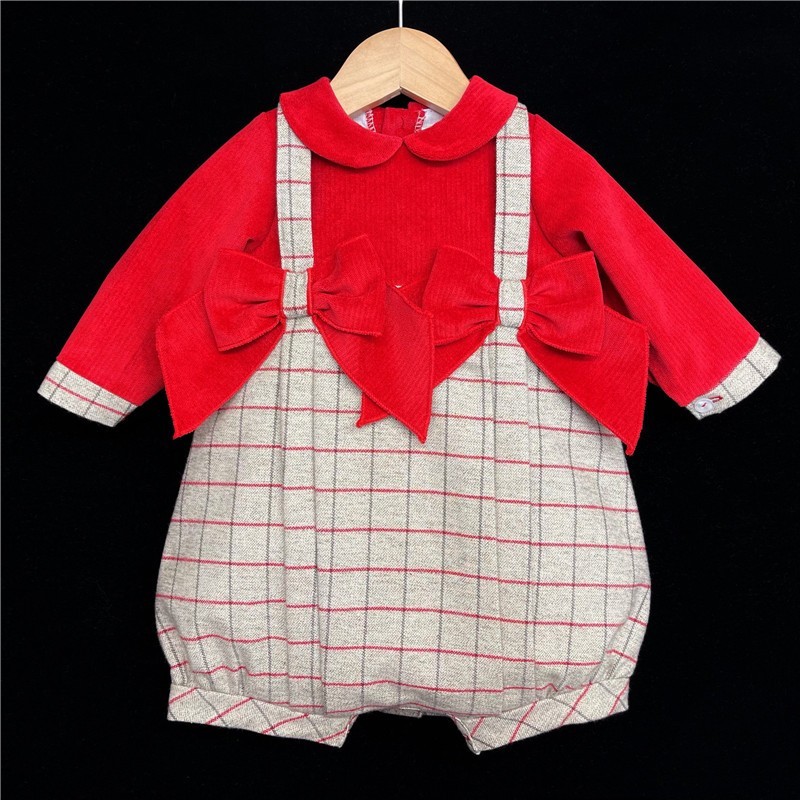 Baby Girls Bodysuit "MYD108 Red/Grey"