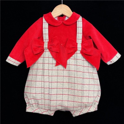 Baby Girls Bodysuit "MYD108 Red/Grey"