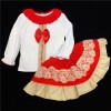 Baby Girls Skirt and Blouse Set "2061 Red/Camel"
