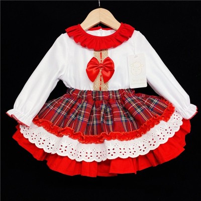 Baby Girls Skirt and Blouse Set "2060 Red/Tartan"