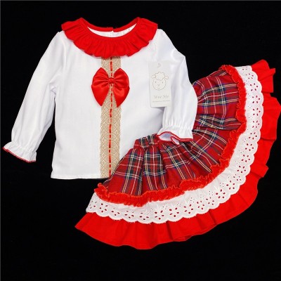 Baby Girls Skirt and Blouse Set "2060 Red/Tartan"