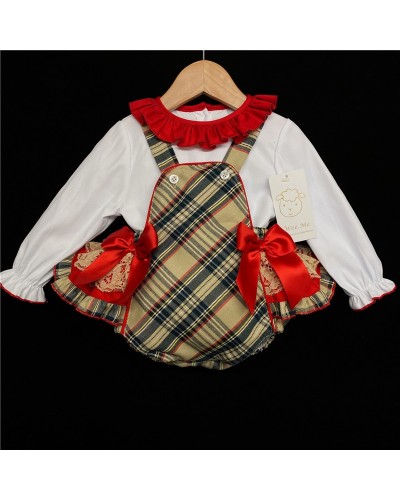 Baby Girls Checked Romper...