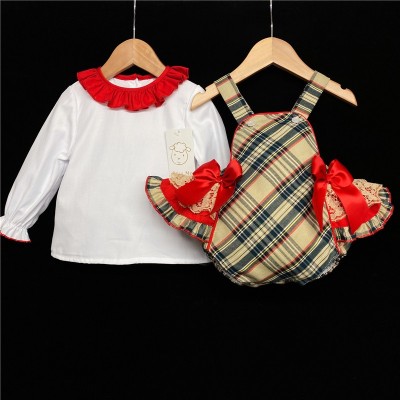 Baby Girls Checked Romper Set "2053"