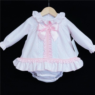Baby Girls Pink Floral Waffle Dress Set "MYD501P"