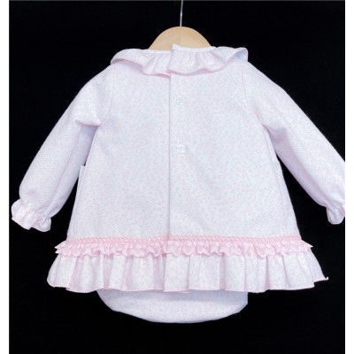 Baby Girls Pink Floral Waffle Dress Set "MYD501P"