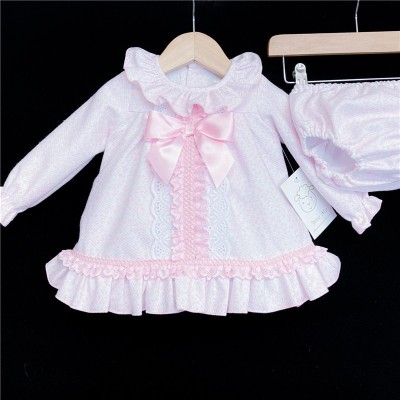 Baby Girls Pink Floral Waffle Dress Set "MYD501P"