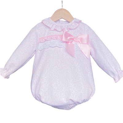 Baby Girls Floral Waffle Romper "MYD502 Pink"