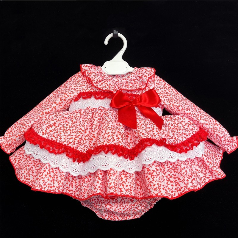 Baby Girls Floral Puff Ball Dress "MYD500 Red"