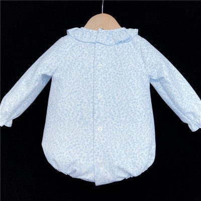 Baby Girls Floral Waffle Romper "MYD502 Blue"