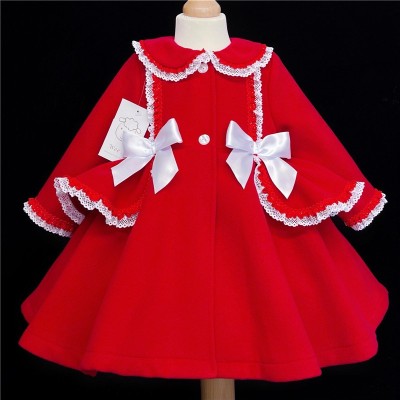 Baby Girls Winter Coat Wool Like Fabric "MYD885 Red"