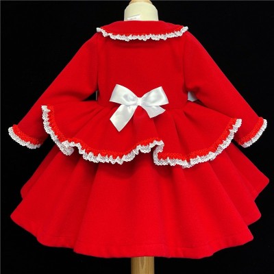 Baby Girls Winter Coat Wool Like Fabric "MYD885 Red"