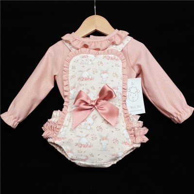 Baby Girls Bunny Print Romper Set "MYD229 Pink"