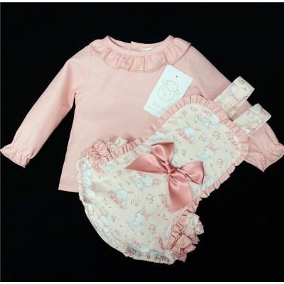 Baby Girls Bunny Print Romper Set "MYD229 Pink"