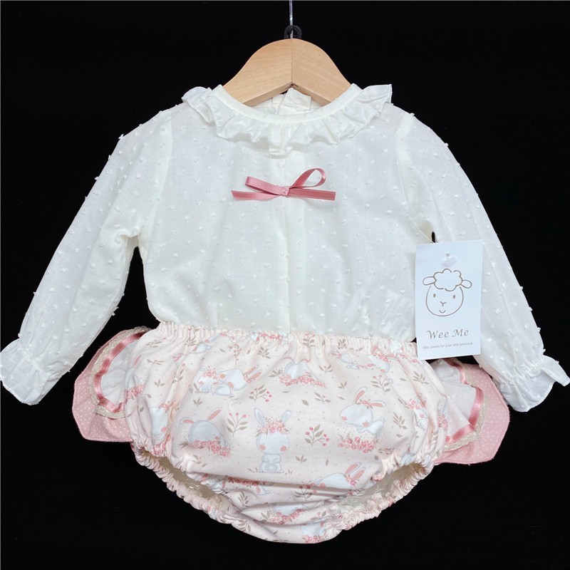 Baby Girls Jam Pants Set "MYD227 Cream Pink"