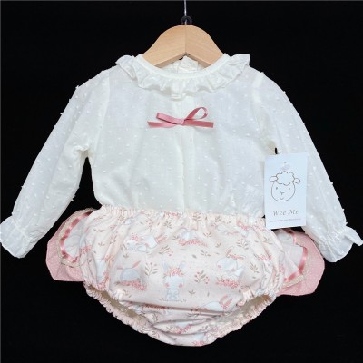 Baby Girls Jam Pants Set "MYD227 Cream Pink"