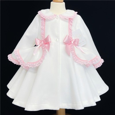 Baby Girls Cream Coat Wool Like Fabric "MYD880"