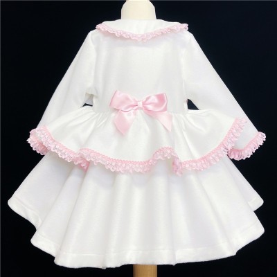 Baby Girls Cream Coat Wool Like Fabric "MYD880"