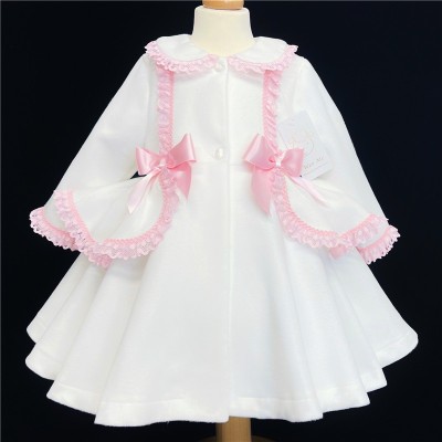 Baby Girls Cream Coat Wool Like Fabric "MYD880"