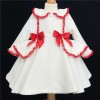 Baby Girls Cream with Red Coat Wool Like Fabric "MYD881"
