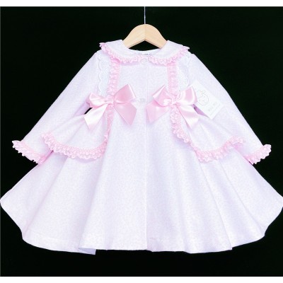 Baby Girls Pink Floral Waffle Puff Jacket "MYD806P"