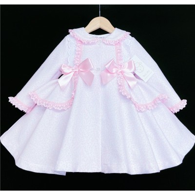 Baby Girls Pink Floral Waffle Puff Jacket "MYD806P"