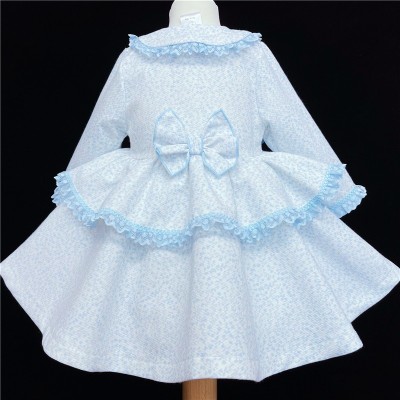 Baby Girls Blue Floral Waffle Puff Jacket "MYD806B"