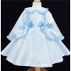 Baby Girls Blue Floral Waffle Puff Jacket "MYD806B"
