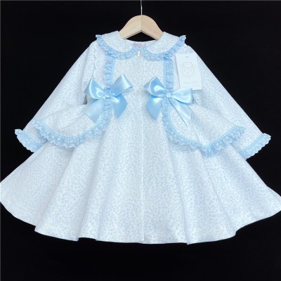 Baby Girls Blue Floral Waffle Puff Jacket "MYD806B"
