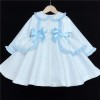 Baby Girls Blue Floral Waffle Puff Jacket "MYD806B"
