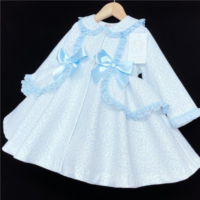 Baby Girls Blue Floral Waffle Puff Jacket "MYD806B"