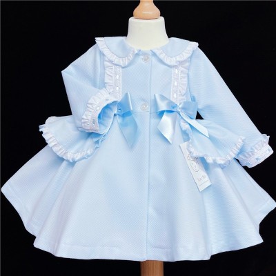 Baby Girls Blue Waffle Puff Jacket "MYD836B"