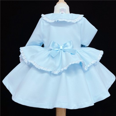 Baby Girls Blue Waffle Puff Jacket "MYD836B"