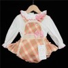 Baby Girls Beige Checked Romper Set "2051"