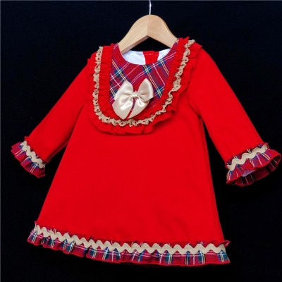Baby Girl Red A Line Dress "2046 Red"