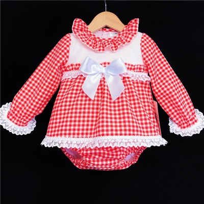 Baby Girls Red Checked A Line Dress Set "MYD820"
