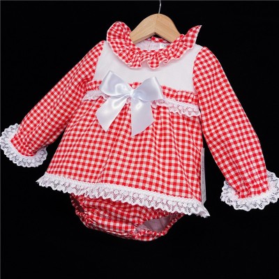 Baby Girls Red Checked A Line Dress Set "MYD820"
