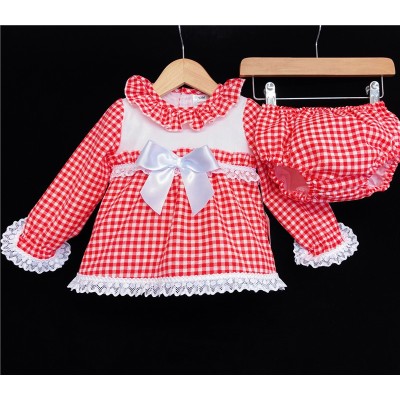 Baby Girls Red Checked A Line Dress Set "MYD820"