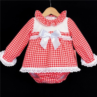 Baby Girls Red Checked A Line Dress Set "MYD820"