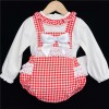 Baby Girls Red Checked Romper Set "MYD821"