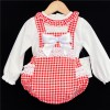 Baby Girls Red Checked Romper Set "MYD821"