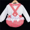 Baby Girls Red Checked Romper Set "MYD821"