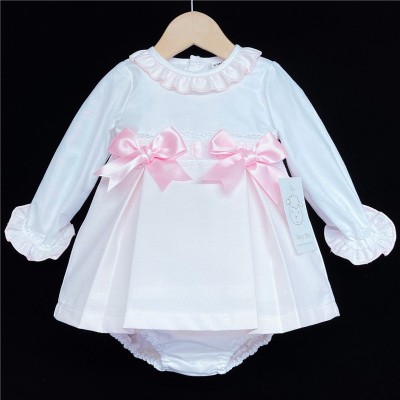 Baby Girls Pink Waffle Princess Dress Set "MYD207"