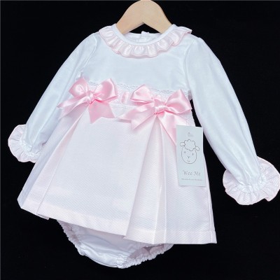 Baby Girls Pink Waffle Princess Dress Set "MYD207"