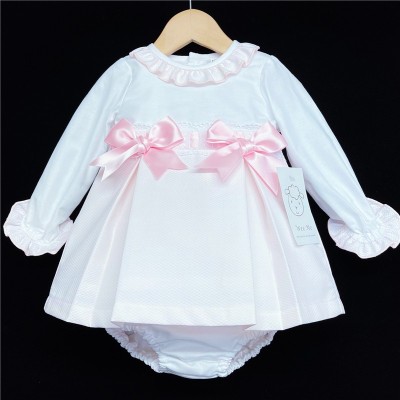 Baby Girls Pink Waffle Princess Dress Set "MYD207"