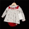 Baby Girl Beige/Red Poppy Print Dress Set "MYD230"