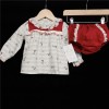 Baby Girl Beige/Red Poppy Print Dress Set "MYD230"